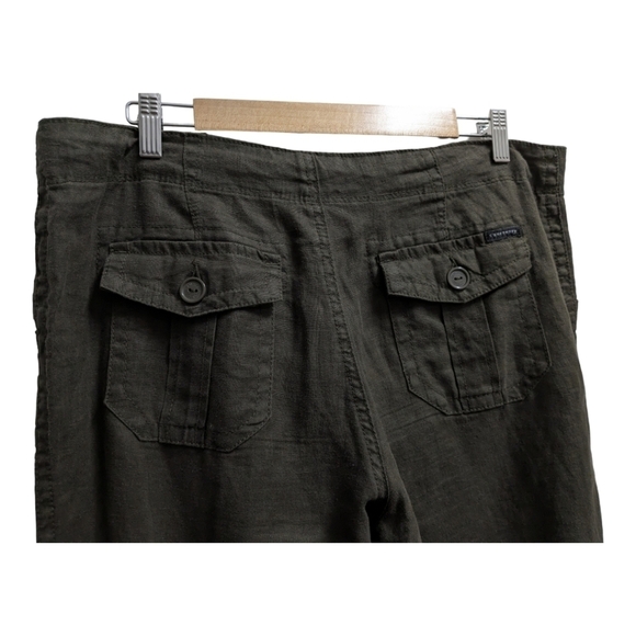 Sanctuary wide leg linen dark green pants size 32 - Picture 4 of 6